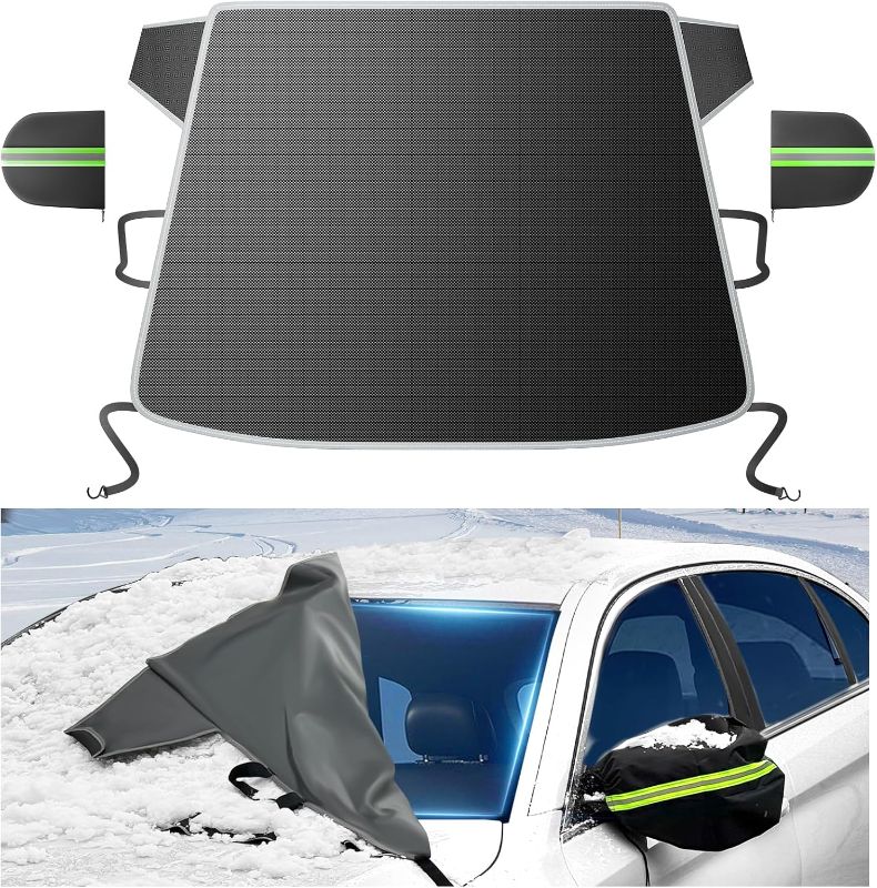 Photo 1 of 7-Layer Car Windshield Snow Cover, [Efficient Winter Protection] Against Snow, Ice, Frost and Water, [Military-Grade Durable] Universal Fit for Cars, SUVs, and Trucks-Large