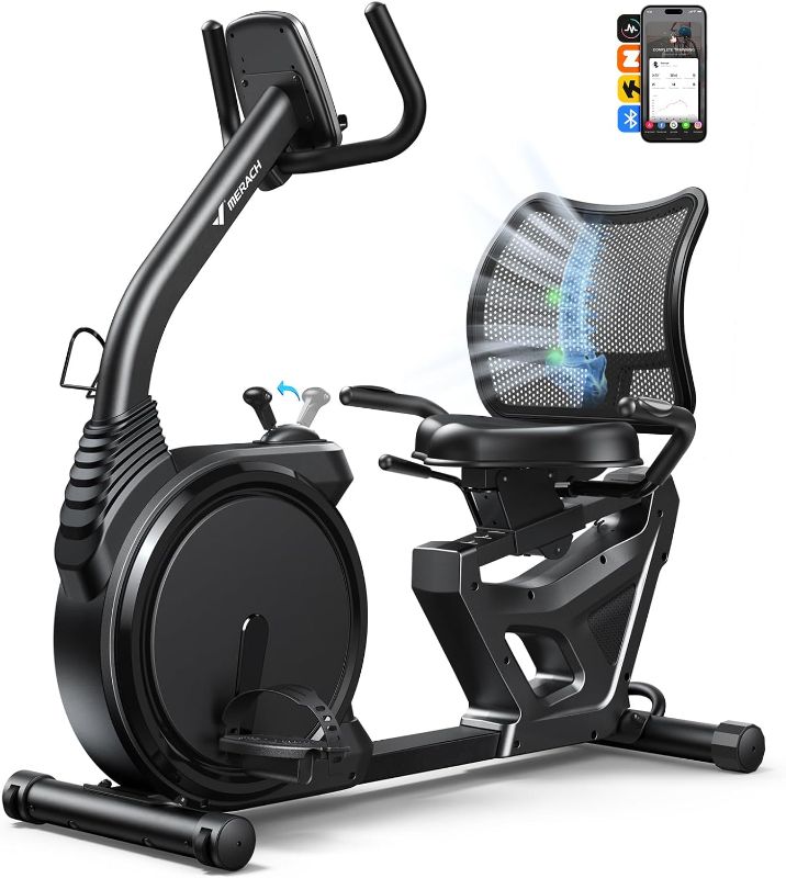 Photo 1 of MERACH Recumbent Exercise Bikes for home, Light Commercial High-end Recumbent Bike for Seniors Adults, Magnetic Recumbent Exercise Bike with Smart Bluetooth and Exclusive App, LCD, Heart Rate Handle