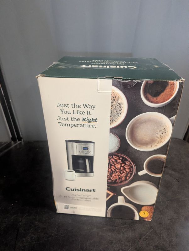 Photo 1 of Cuisinart 14-Cup Coffee Maker, Programmable PerfecTemp Glass Carafe Coffee Machine with 1-4 Cup Setting, Brew Strength Control and Pause, Stainless Steel