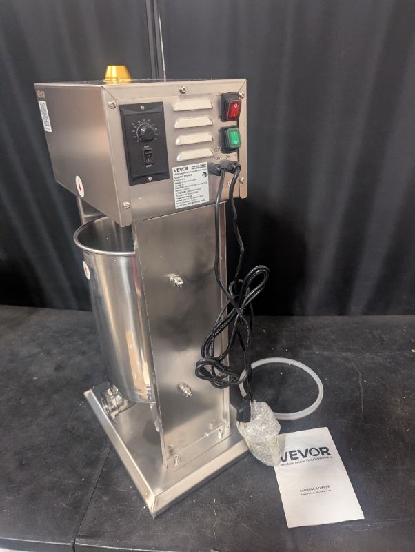 Photo 1 of Electric Sausage Stuffer, 22 LBS / 10 L Vertical Meat Filler with Stepless Speed Adjustment, Stainless Steel Sausage Stuffing Machine, Foot Pedal & 4 Filling Tubes, for Commercial and Home Use