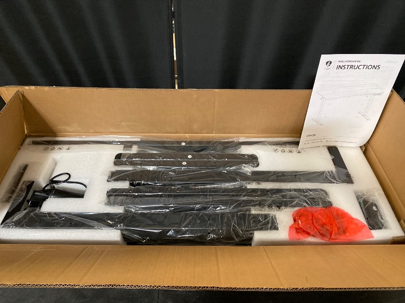 Photo 1 of Electric Standing Desk Adjustable Height, 40x24 Inch Sit Stand Up Home Office Desks Computer Workstation PC Work Table with 3 Memory Preset Splice Wood Board Metal Frame, White