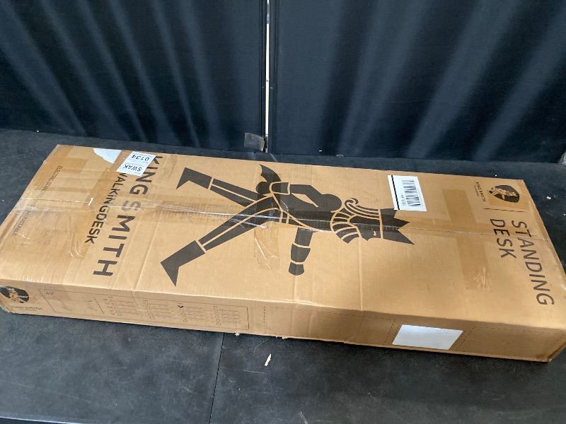 Photo 1 of Electric Standing Desk Adjustable Height, 40x24 Inch Sit Stand Up Home Office Desks Computer Workstation PC Work Table with 3 Memory Preset Splice Wood Board Metal Frame, White