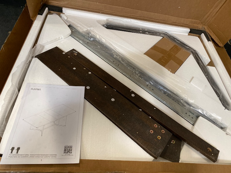 Photo 1 of 59"-86" Extendable Dining Table for 6 8 10 People,86" Farmhouse Rectangle Extending Dining Table w/Removable Leaves Space Saving,Wooden Adjustable Tables for Kitchen Office Living Room (Brown&Black)