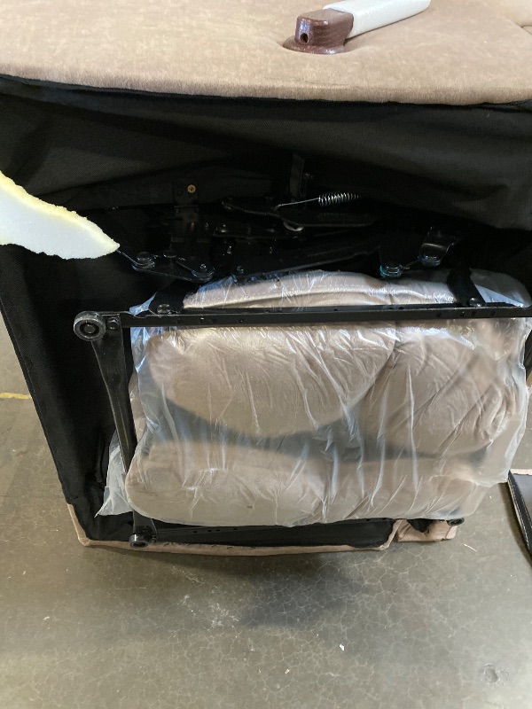 Photo 1 of Brown Oversized Recliner Chair for Adults, Extra Wide Manual Recliner Sofa with Phone Holder, Big and Tall Reclining Chair for Living Room and RV