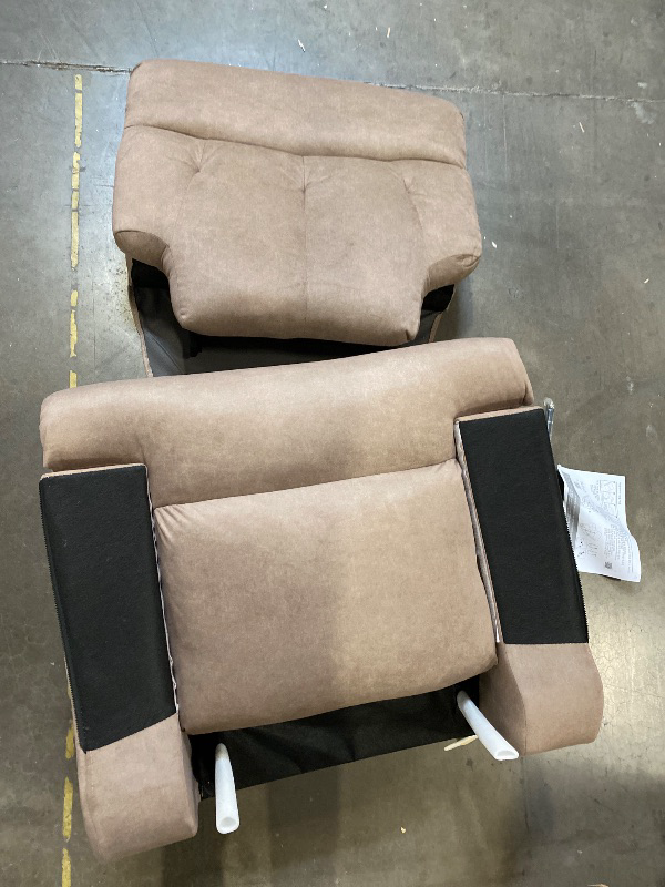 Photo 1 of Brown Oversized Recliner Chair for Adults, Extra Wide Manual Recliner Sofa with Phone Holder, Big and Tall Reclining Chair for Living Room and RV