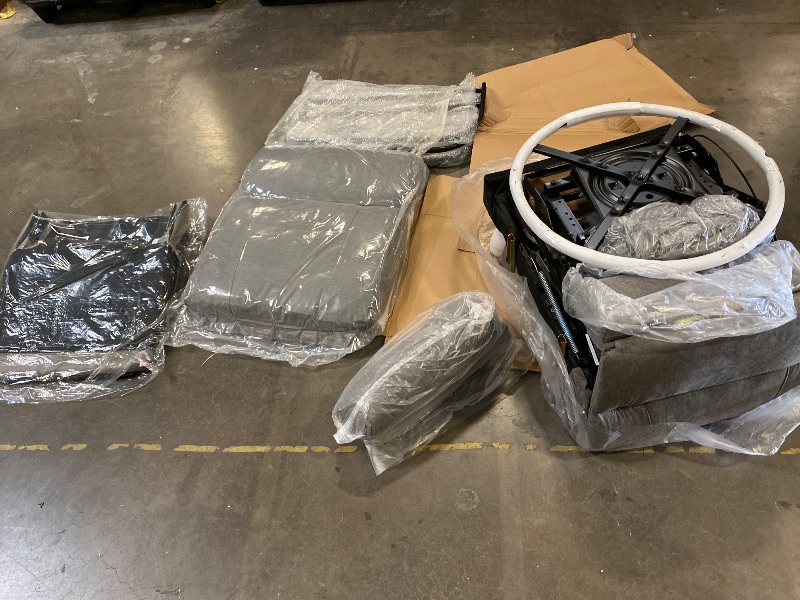 Photo 1 of Recliner Chair, 360 Swivel Rocker Chair for Adults, Small Rocking Recliner for Small Spaces, Upholstered Fabric Glider Recliner Nursery (Swivel Rocker Recliner, Grey)