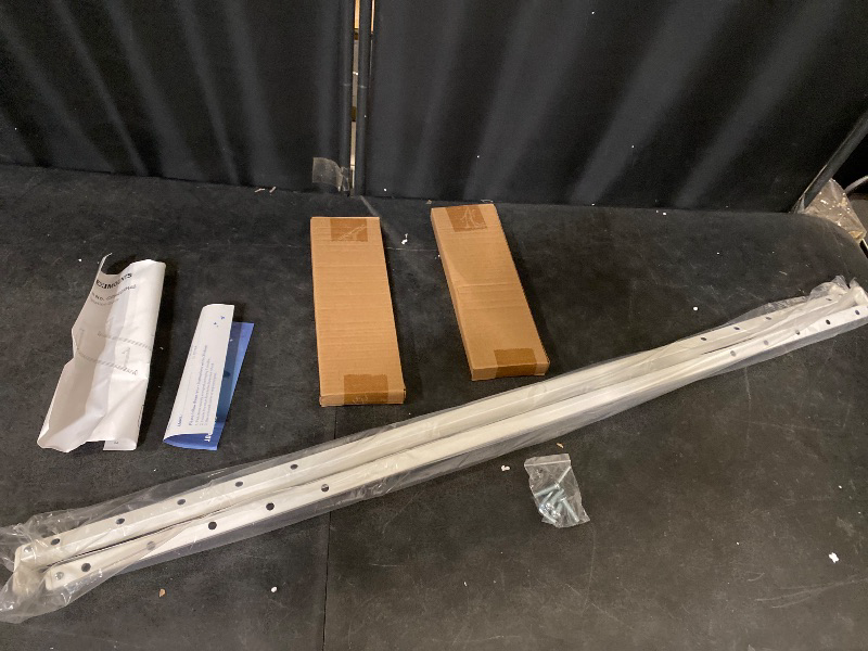 Photo 1 of FLEXIMOUNTS 4x8 Overhead Garage Storage Rack with 6 Hooks, Adjustable Storage Organization System, Heavy-Duty Metal Ceiling Racks, 22.6" -39.4" Ceiling Dropdown, Black, Lite Series