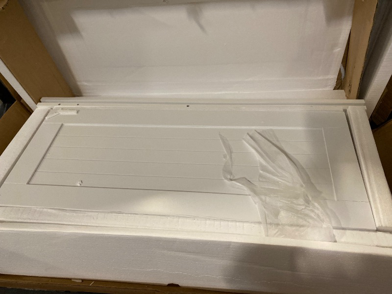 Photo 1 of Double Tilt Out Trash Can Cabinet, 20 Gallon Freestanding Kitchen Trash Can Holder with 2 Hideaway Drawers & Cutting Board, Pet Proof Hidden Garbage Recycling Cabinet Laundry Hamper, White