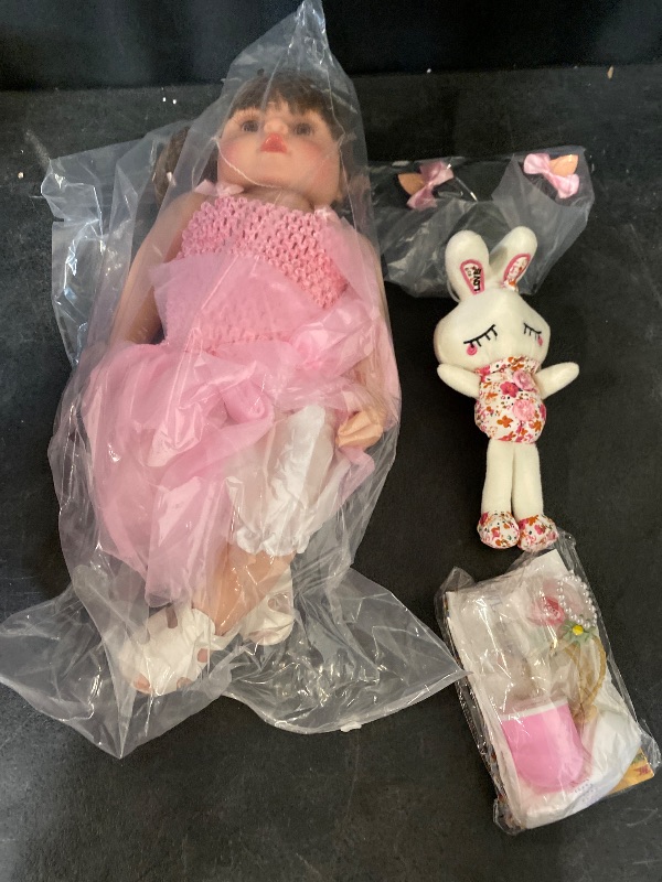 View 2 of 22 inch 55CM Realistic Sweet Face Real Baby Size Reborn Toddler Newborn Girl Doll Crafted in Silicone Vinyl Full Body Children Birthday