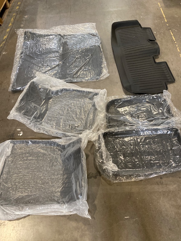 Photo 1 of Tesla Model Y Floor Mats 5 Seat 2021-2024, All Weather Custom Fit Floor Liners, 1st & 2nd Row Full Coverage, 3D Scanning Design, Non-Slip TPE Material, Waterproof & Stain-Resistant