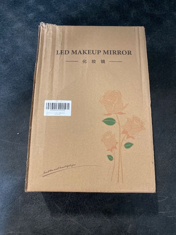 Photo 1 of Lighted Tri-fold Makeup Mirror Vanity Mirror with 1X/2X/3X Magnification (Pink)