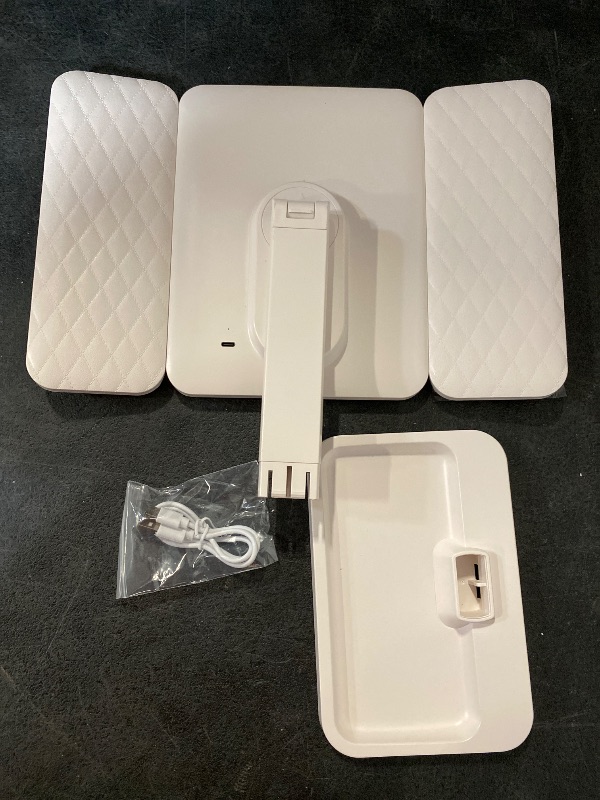 Photo 1 of Lighted Tri-fold Makeup Mirror Vanity Mirror with 1X/2X/3X Magnification (Pink)