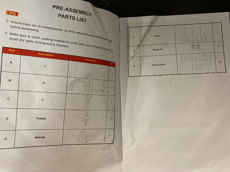 Photo 1 of 25 in Joy | Outdoor Christmas Nativity Decoration | Weather Resistant | 3 Piece Yard Decor Sign Holy for Garden (Sticks Included)