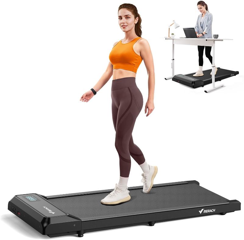 Photo 1 of MERACH Walking Pad, Under Desk Treadmill, Portable Mini Treadmills for Home, Seamless One-Piece Molding Design, 265LBS Walkpad with Remote Control, APP, LED Display