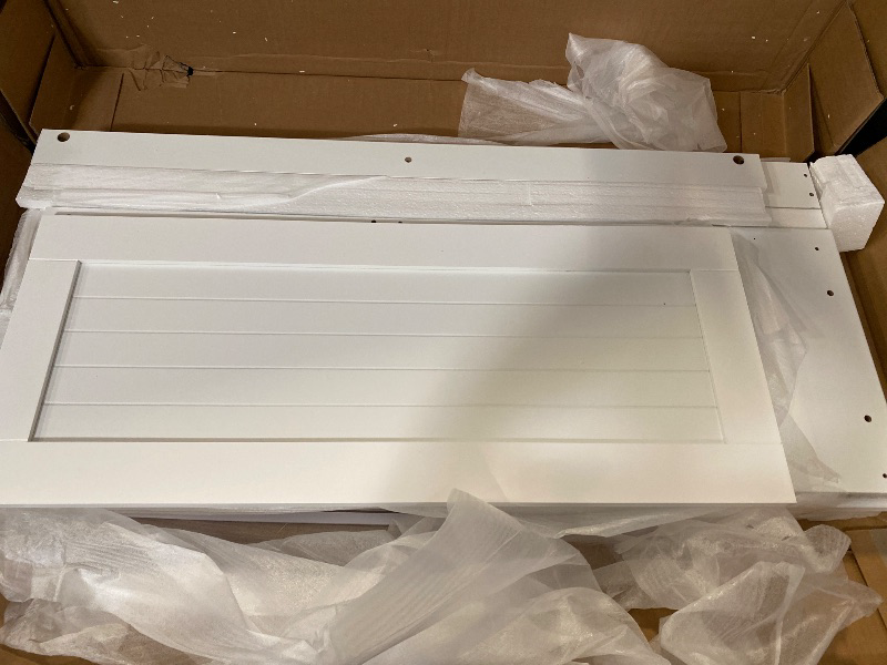 Photo 1 of Double 10 Gallon Tilt Out Trash Can Cabinet with Deodorizing Function and Power Outlet, Wooden Hidden Garbage Can Holder with 2 Storage Drawers for Kitchen, Laundry Hamper Cabinet for Bathroom, White