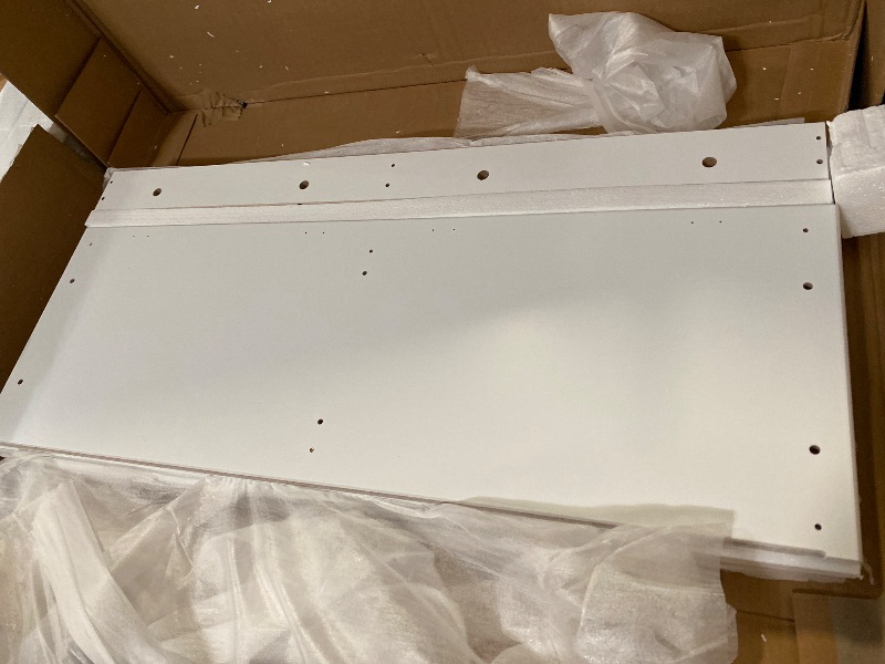 Photo 1 of Double 10 Gallon Tilt Out Trash Can Cabinet with Deodorizing Function and Power Outlet, Wooden Hidden Garbage Can Holder with 2 Storage Drawers for Kitchen, Laundry Hamper Cabinet for Bathroom, White