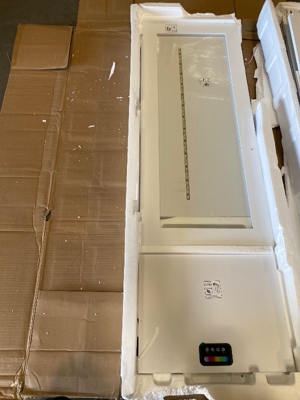 Photo 1 of 71" Tall Arched Storage Cabinet with Glass Doors and Drawers, Curio Display Cabinet with Adjustable RGB Light & Human Sensor, 4-Tier China Cabinet for Living Room(Wood)