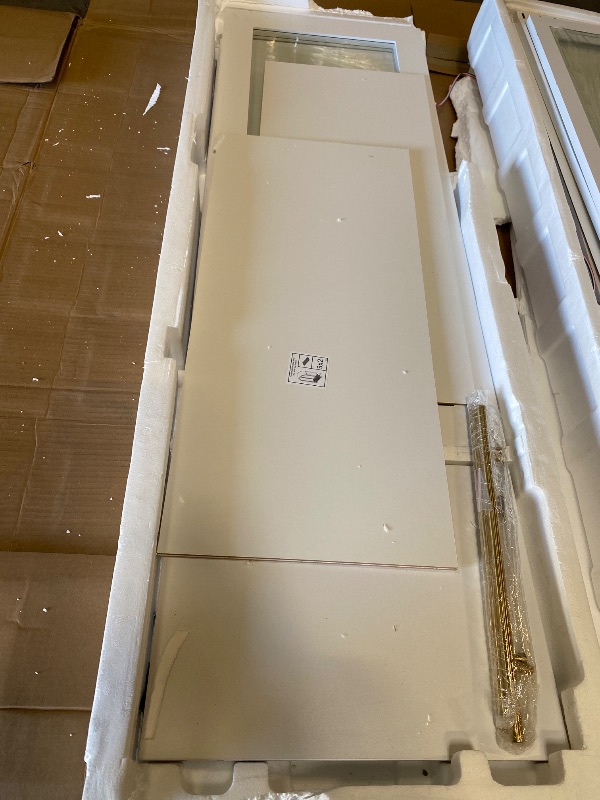 Photo 1 of 71" Tall Arched Storage Cabinet with Glass Doors and Drawers, Curio Display Cabinet with Adjustable RGB Light & Human Sensor, 4-Tier China Cabinet for Living Room(Wood)