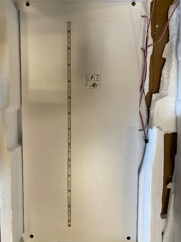 Photo 1 of 71" Tall Arched Storage Cabinet with Glass Doors and Drawers, Curio Display Cabinet with Adjustable RGB Light & Human Sensor, 4-Tier China Cabinet for Living Room(Wood)