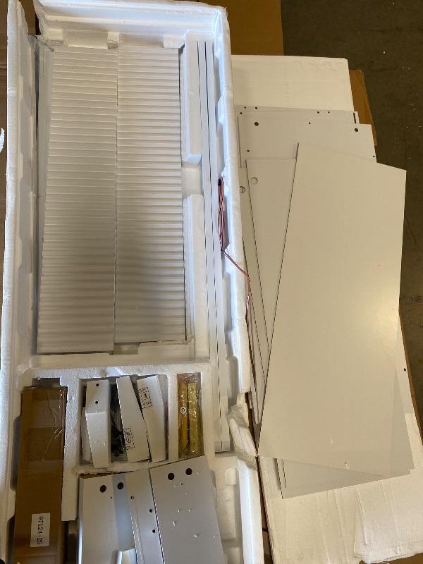 Photo 1 of 71" Tall Arched Storage Cabinet with Glass Doors and Drawers, Curio Display Cabinet with Adjustable RGB Light & Human Sensor, 4-Tier China Cabinet for Living Room(Wood)