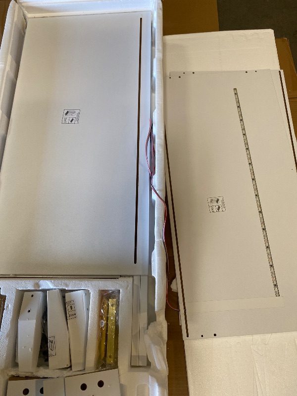 Photo 1 of 71" Tall Arched Storage Cabinet with Glass Doors and Drawers, Curio Display Cabinet with Adjustable RGB Light & Human Sensor, 4-Tier China Cabinet for Living Room(Wood)