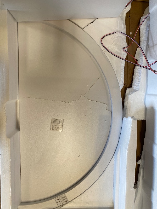 Photo 1 of 71" Tall Arched Storage Cabinet with Glass Doors and Drawers, Curio Display Cabinet with Adjustable RGB Light & Human Sensor, 4-Tier China Cabinet for Living Room(Wood)