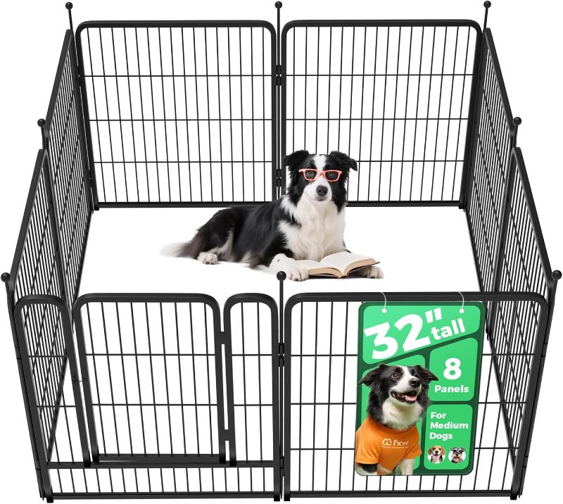 Photo 1 of Rollick Unleashed Dog Playpen for Indoor, Yard, RV Camping, 32 inch 8 Panels for Small and Medium Dogs