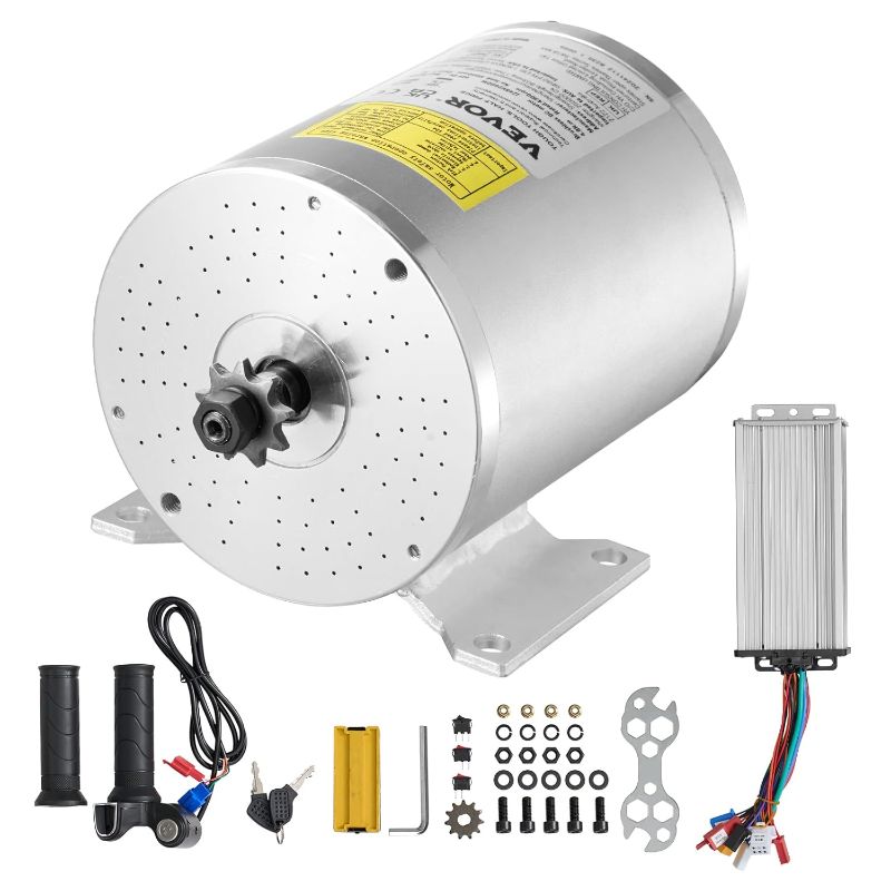 Photo 1 of VEVOR 2000W Electric Brushless DC Motor Kit - 48V 4300rpm Motor with Upgraded Speed Controller and Throttle Grip Kit for Go Karts E-Bike Motorcycle Scooter DIY