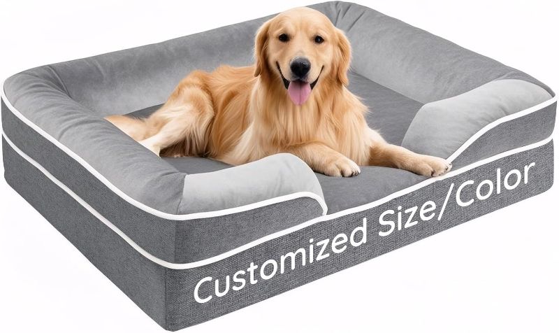 Photo 1 of  Dog Bed for Small/Medium/Large/Giant Dogs,Waterproof Orthopedic Dog Bed, Supportive Foam Pet Couch Bed with Removable Washable Cover
