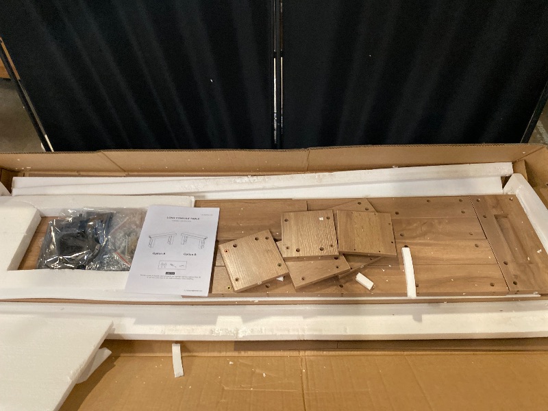 Photo 1 of 63-Inch Long Console Table, Wooden Rectangular Sofa Table Behind The Couch, Farmhouse Entryway Table for Entrance, Hallway, Living Room (Natural)