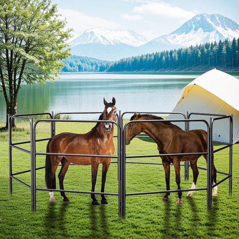 Photo 1 of Horse Corral Outdoor Fence Folding Fences,Livestock Fencing Perfect for Smaller Horses,Cows,Sheep,Llamas and Other Medium Sized Animals Used for Outdoor Lawn Camping Courtyard