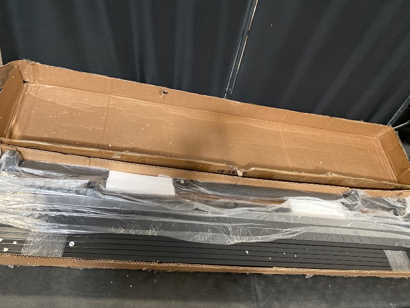 Photo 1 of King Size Bed Frame, Metal Platform Bed Frame with Headboard, Large Under Bed Storage, Strong Metal Slats Support, No Box Spring Needed, Easy Assembly, Black