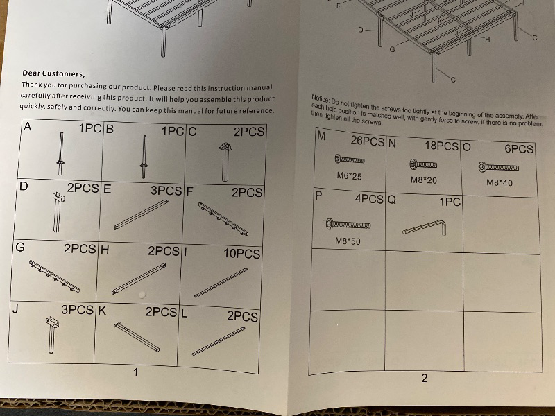 Photo 1 of King Size Bed Frame, Metal Platform Bed Frame with Headboard, Large Under Bed Storage, Strong Metal Slats Support, No Box Spring Needed, Easy Assembly, Black