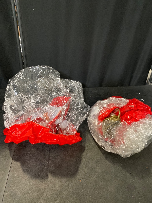 Photo 1 of 2 Pack Party Inflatable Christmas Ball Set, PVC Giant Decorative Orbs with Tree & Santa Style Prints, Outdoor Garden Holiday Balloons for Festive Yard Decor & New Year Display