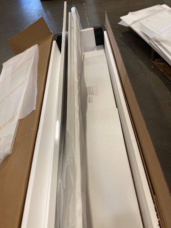 Photo 1 of Electric Fireplace TV Stand — Modern Storage Cabinets — Fits TVs up to 90 inches, 63.8" W x 16.9" D x 26.7" H — White