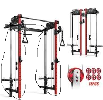 Photo 1 of Mikolo Foldable Power Rack Cage,1000lbs Capacity Wall Mounted Squat Rack with independent pulley system, Space Saving Home Gym Equipment with 5 Adjustable Angle