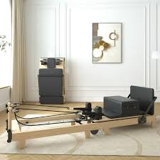 Photo 1 of Pilates Reformer Machine, Wood Pilates Machine Bed Yoga Exercise Strength Training Equipment with Pilates Chair for Home Workout