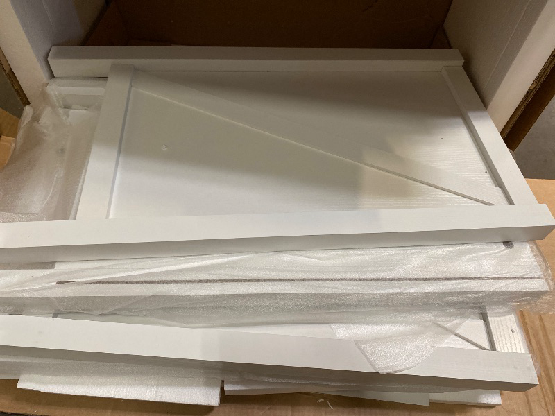 Photo 1 of End Table, Modern Farmhouse Sofa Table Rustic Nightstand with Storage Cabinets and Drawers, Side Tables for Living Room, Bedroom, White