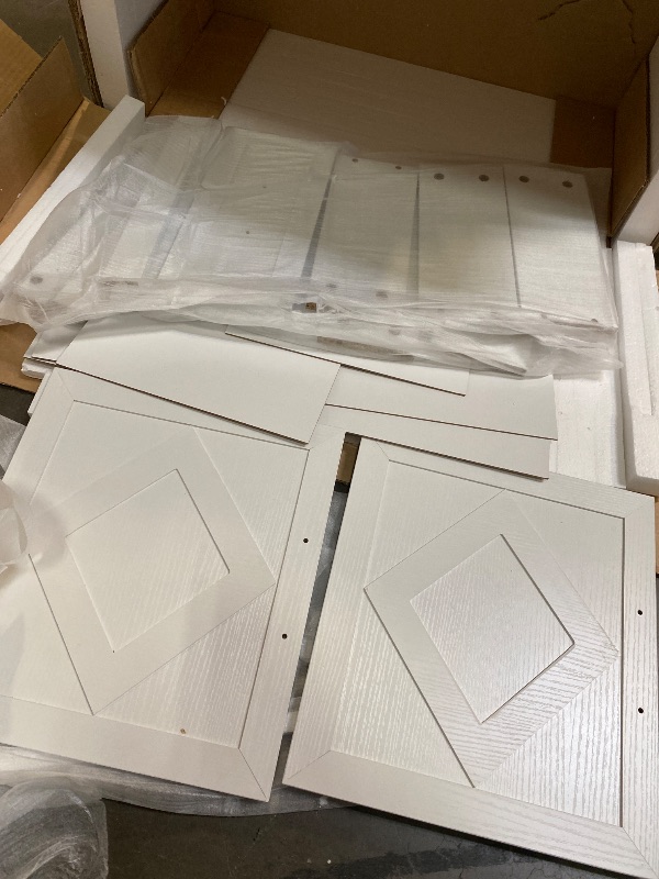 Photo 1 of End Table, Modern Farmhouse Sofa Table Rustic Nightstand with Storage Cabinets and Drawers, Side Tables for Living Room, Bedroom, White