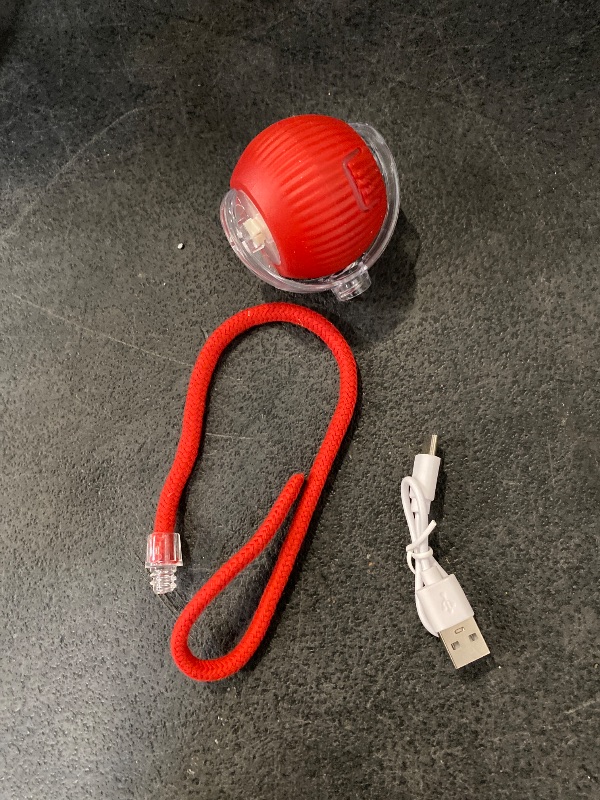 Photo 1 of Interactive Rolling Dog Ball, 2024 New Self Dog Toys Interactive Cat Toys Automatic Cat Toy Self Moving Dog Toys, 360° Smart Automatic Rolling Ball Toy Electric Dog Balls for Dog/Cat (Red)