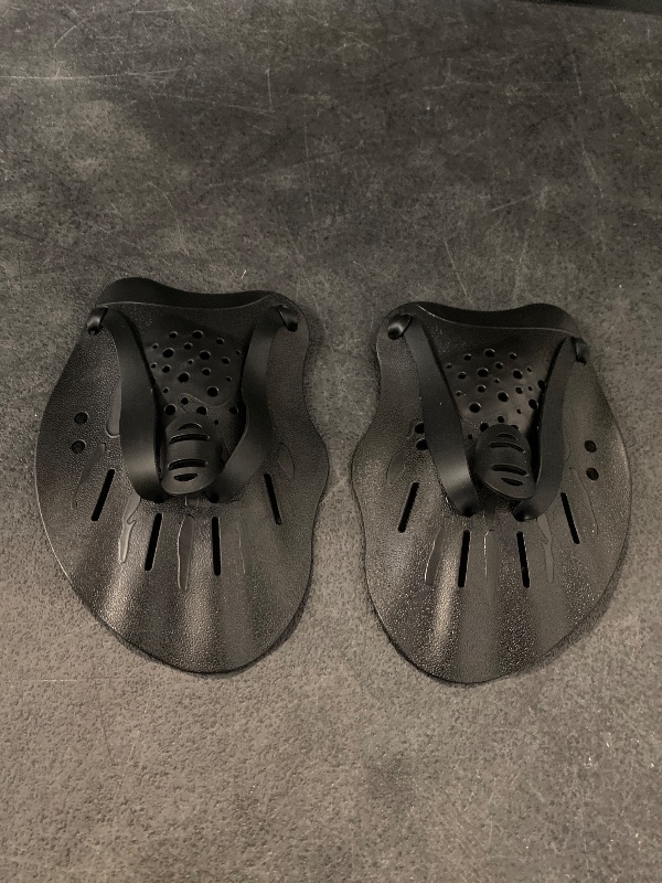 Photo 1 of Contour Swim Paddles Hand, Swim Training Hand Paddles with Adjustable Straps, Swimming Hand Paddles for Women and Men, Black