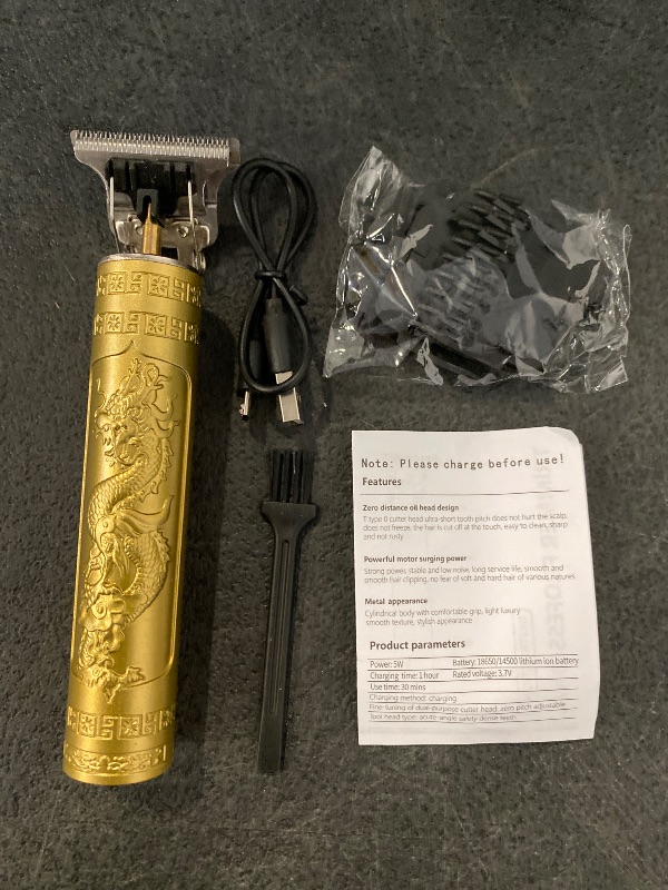 Photo 1 of Hair Clippers for Men, Professional Cordless Rechargeable Beard Trimmer Gold Kit with Guide Combs