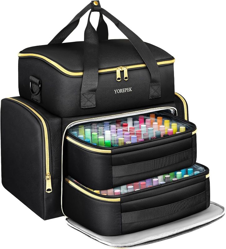 Photo 1 of Extra Large Nail Polish Organizer Case Holds 96 to 100+ Bottles (15ml/0.5 fl.oz) UV lamp, Gel Polish Travel Case Bag with 2 Removable Pouches Fits Nail Suppiles, Manicurist Nail Tech Gifts