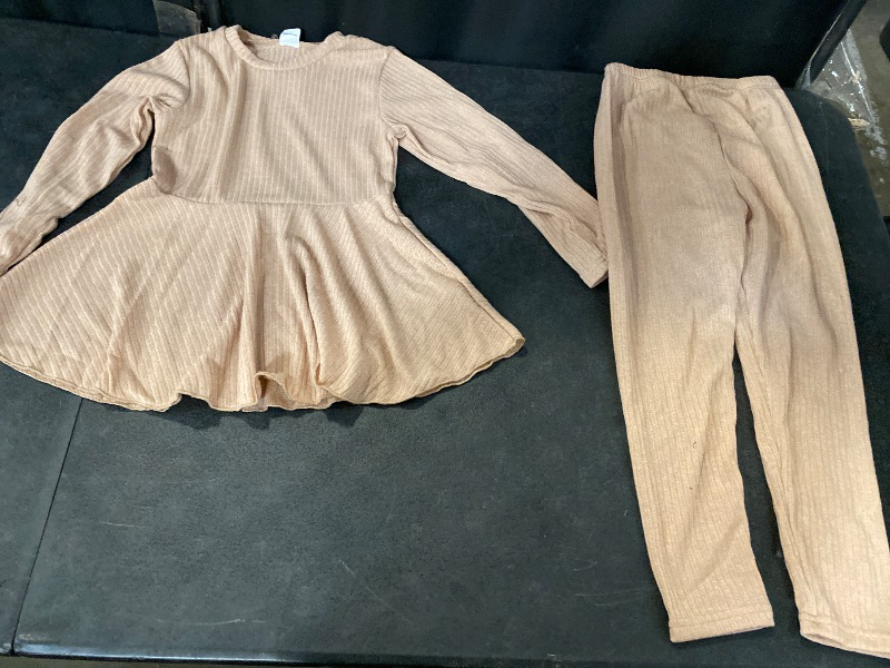 View 1 of 2 Pack 7Y Girls Blouse and Pants Set | Black and Mocha