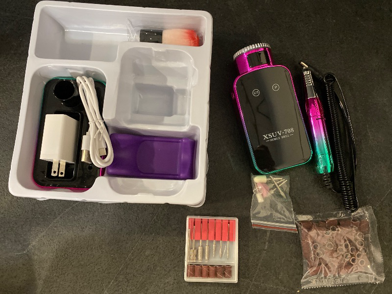 Photo 1 of Nail Drill Professional Electric 40000RPM Nail Drill Machine Kit Remove Gel Nails Acrylic Polish Thick Toe with 11 Sanding Bits E File Set, for Shaping, Polishing & Removing Gel Nails,Green