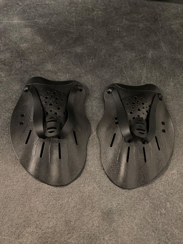 Photo 1 of Contour Swim Paddles Hand, Swim Training Hand Paddles with Adjustable Straps, Swimming Hand Paddles for Women and Men, Black