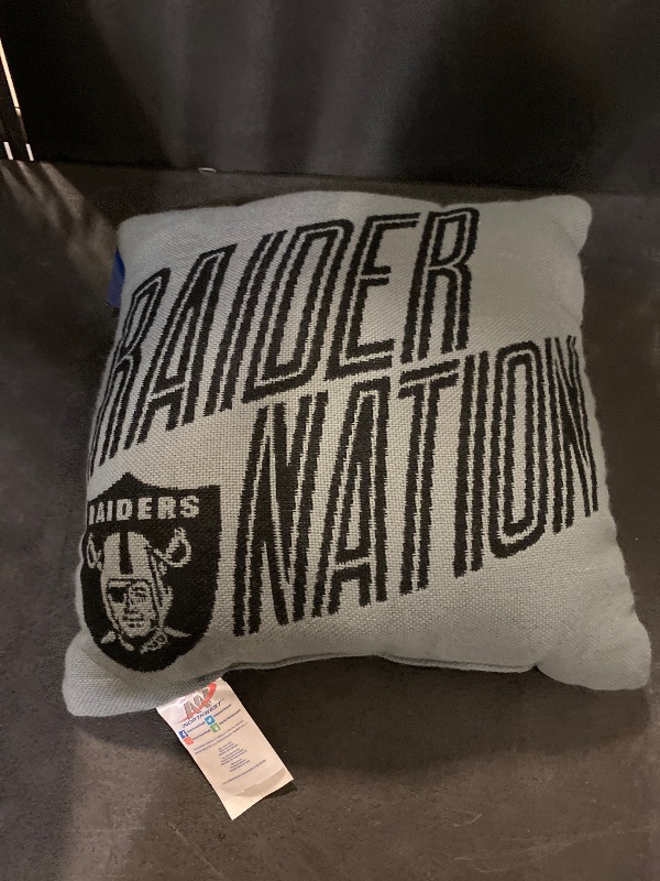 Photo 1 of 14" Las Vegas Raiders "Invert" Woven Pillow