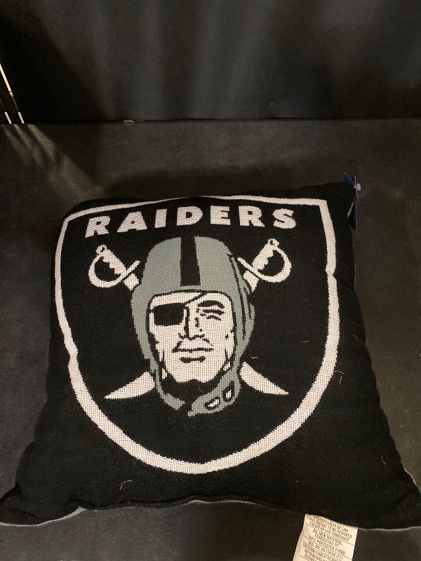Photo 1 of 14" Las Vegas Raiders "Invert" Woven Pillow