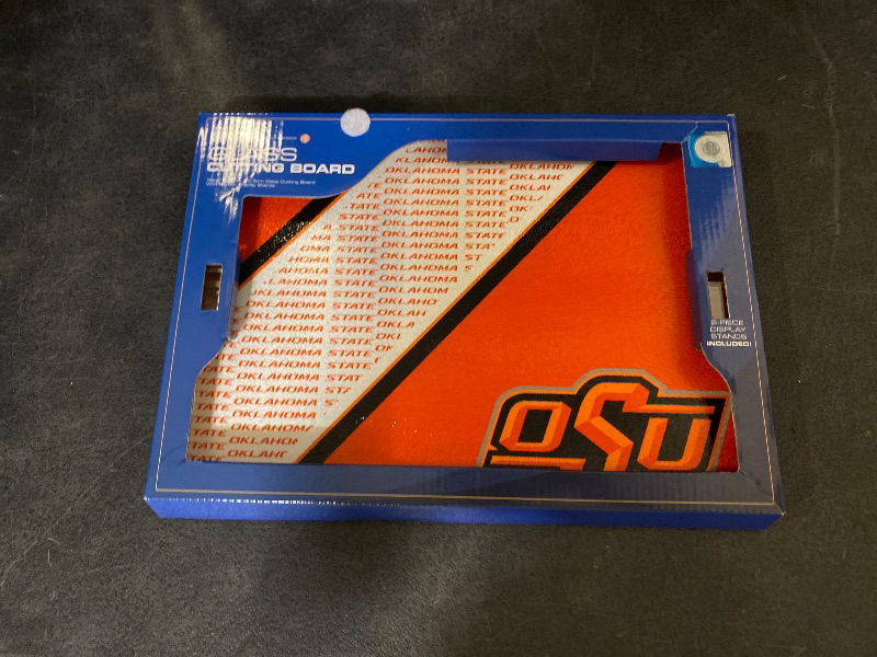 Photo 1 of 10" x 14" Oklahoma State University Tempered Glass Cutting Board
