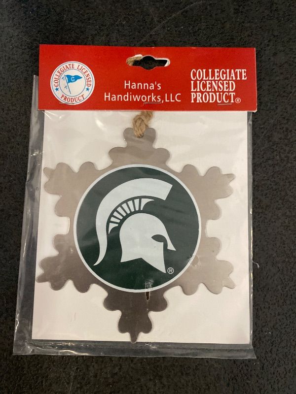 Photo 1 of Michigan State Spartans MSU Metal Snowflake Ornament